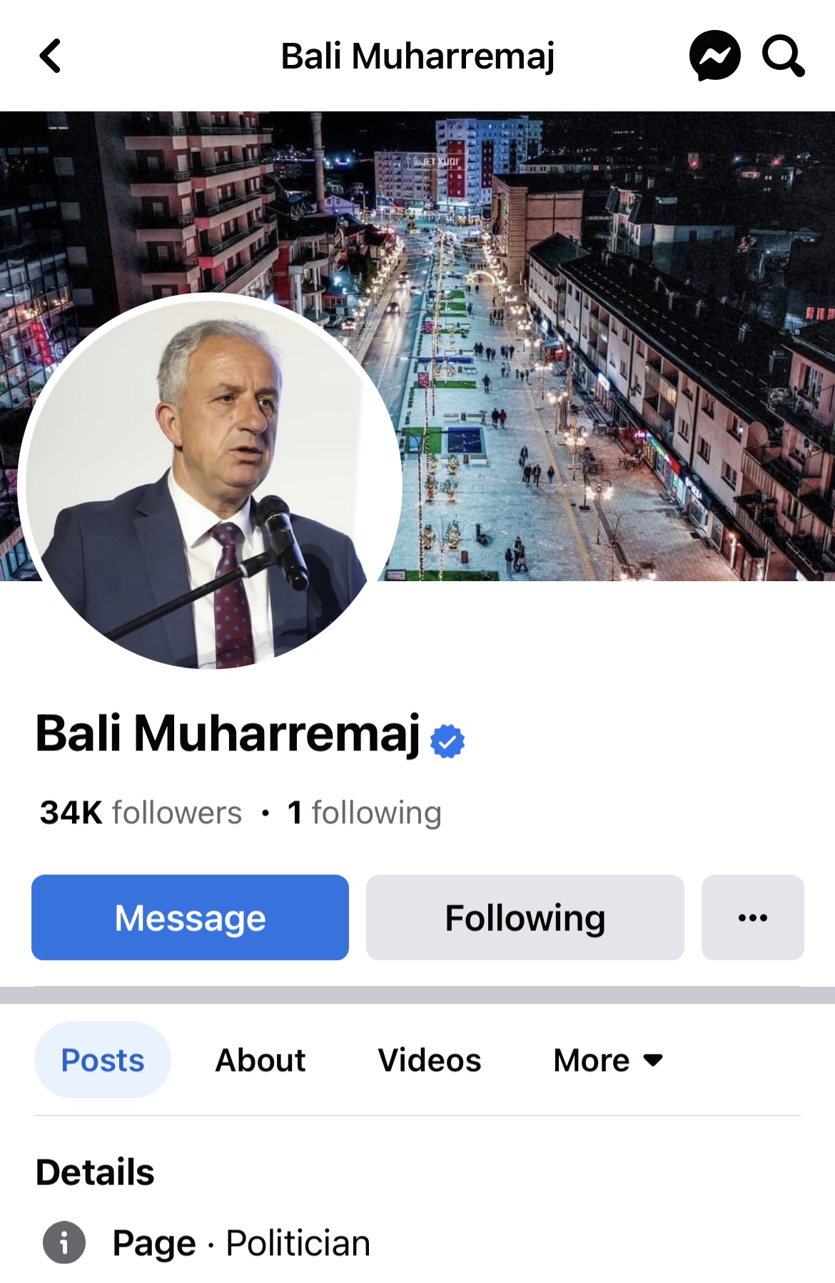 Bie popullariteti i Kryetarit  Bali Muharremaj?Këtë e dëshmon rrjeti social Facebook(FOTO)